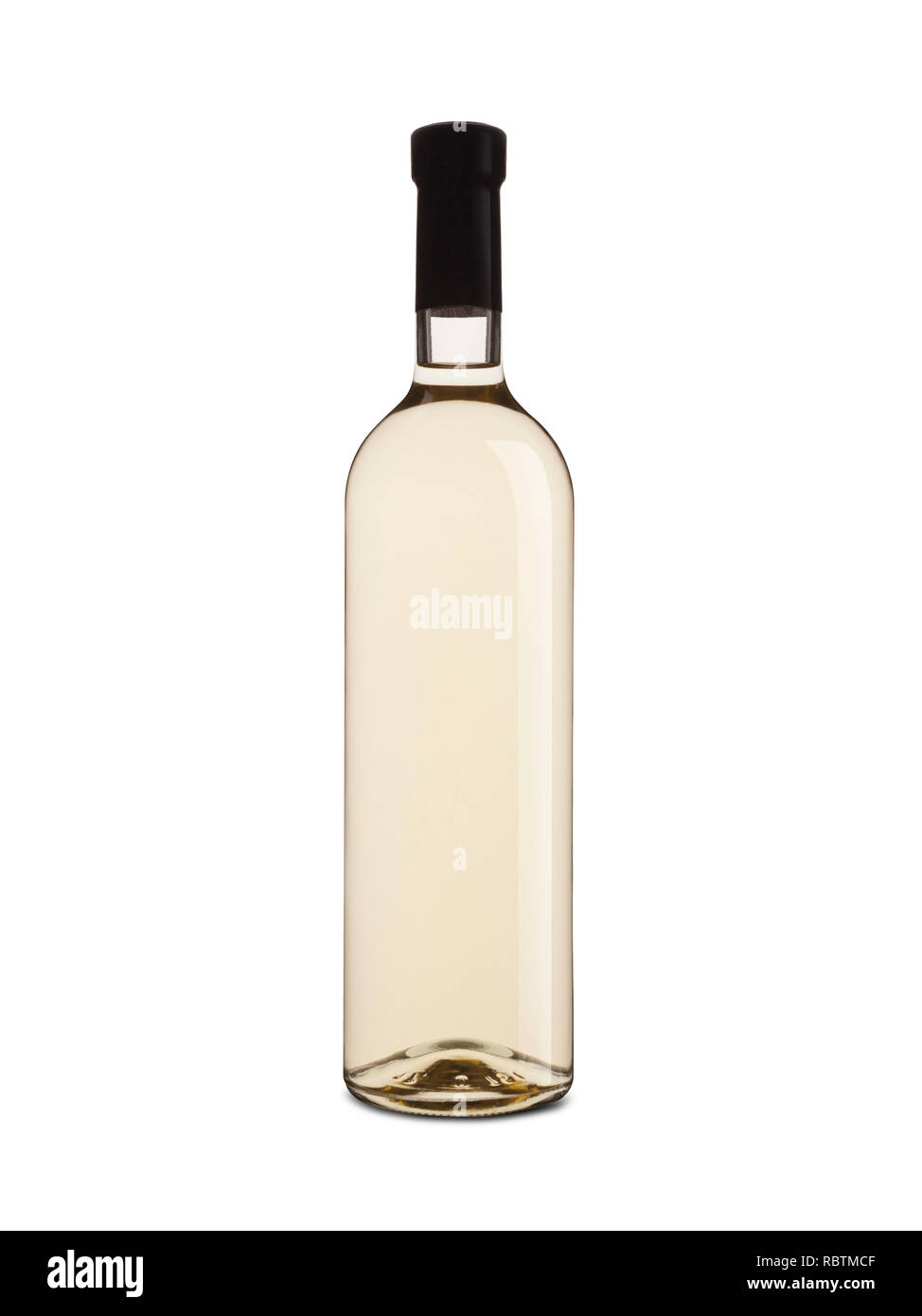white wine bottle with out a label isolated on white background Stock Photo