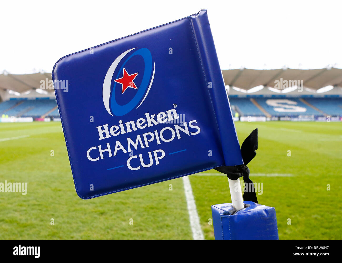 Heineken champions cup branded corner flag hi-res stock photography and images