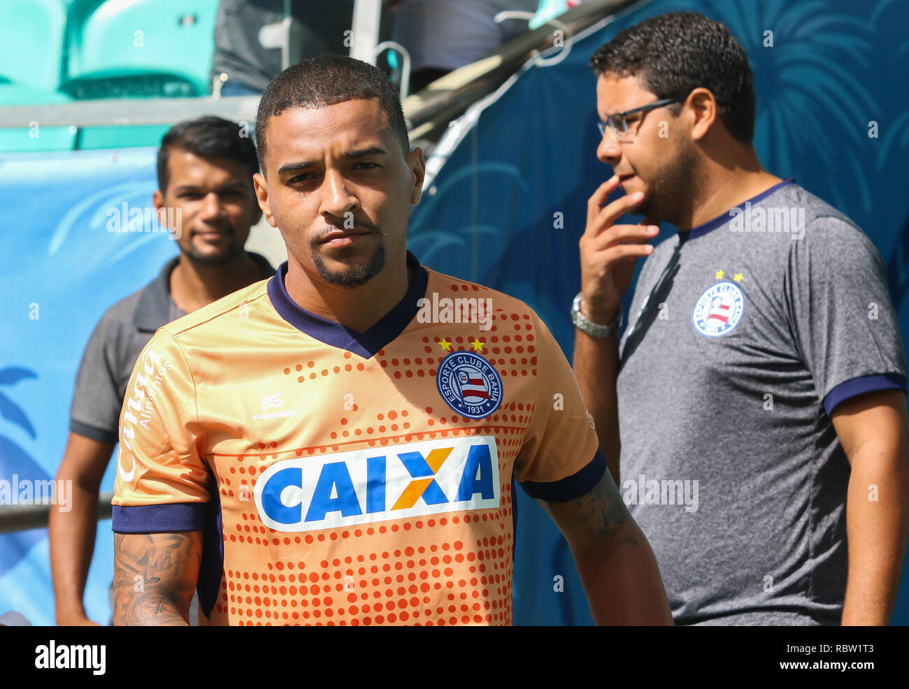 Salvador, Brazil. 12th Jan, 2019. Gregore, a player from Bahia, during a training session held on Saturday (12) at the Fonte Nova Arena in Salvador, Bahia. Credit: Tiago Caldas/FotoArena/Alamy Live News Stock Photo