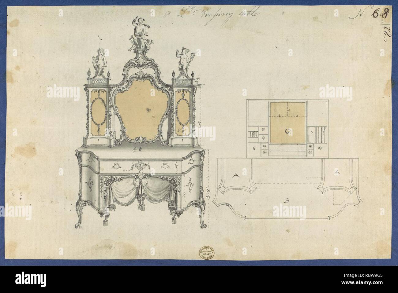 347520 A Lady's Dressing Table, from Chippendale Drawings, Vol. II Stock Photo
