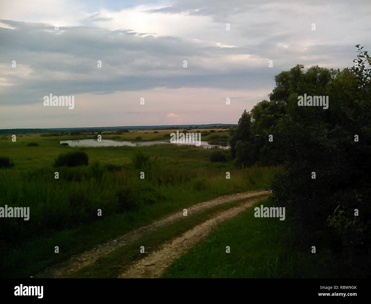 A landscape in the surroundings of Timoshkino (Shilovsky District, Ryazan Oblast). 3. Stock Photo