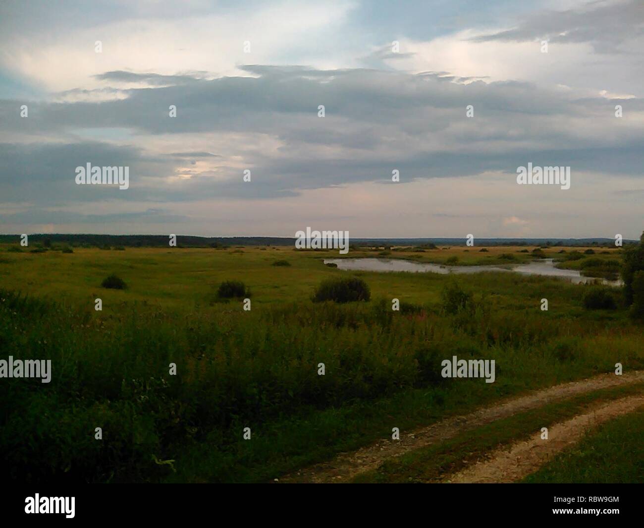 A landscape in the surroundings of Timoshkino (Shilovsky District, Ryazan Oblast). 4. Stock Photo