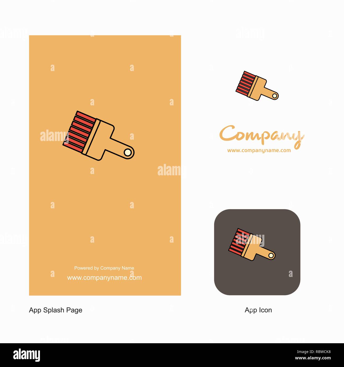 Paint brush Company Logo App Icon and Splash Page Design. Creative