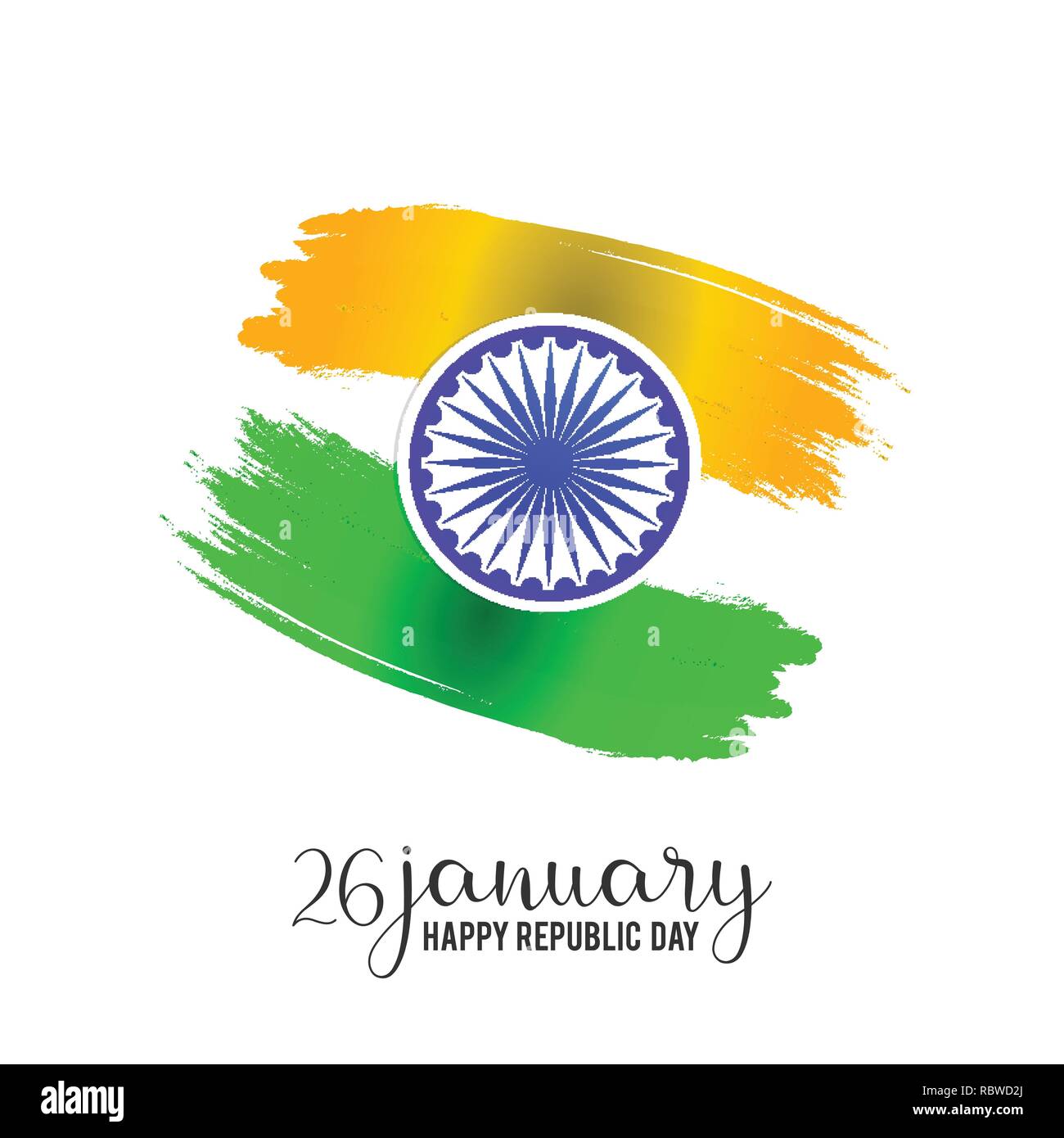 Indian Republic Day 26th January Background Stock Vector Art