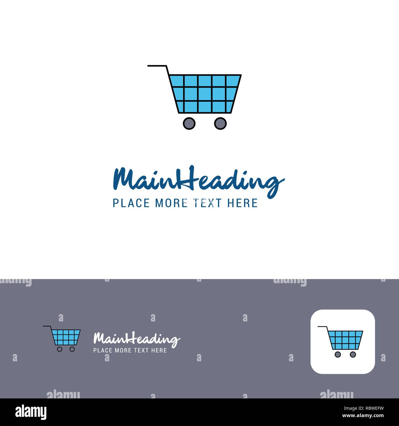 Creative Cart Logo Design. Flat color Logo place for Tagline. Vector