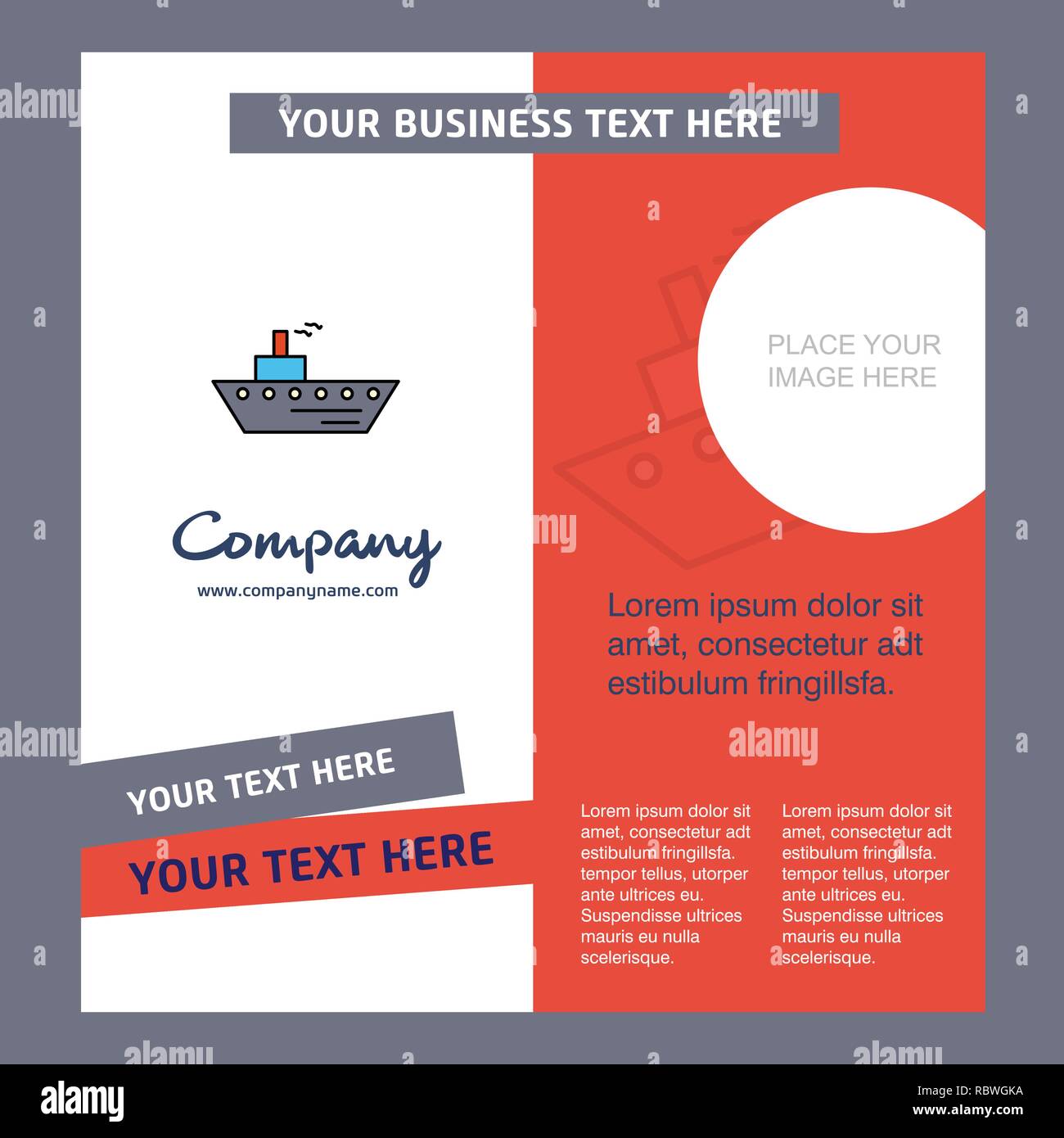 Ship Company Brochure Template. Vector Busienss Template Stock Vector ...