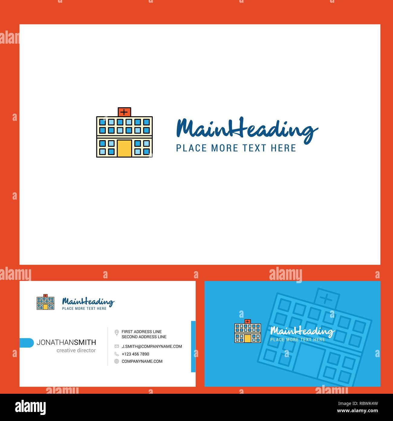 Hospital Logo design with Tagline & Front and Back Busienss Card