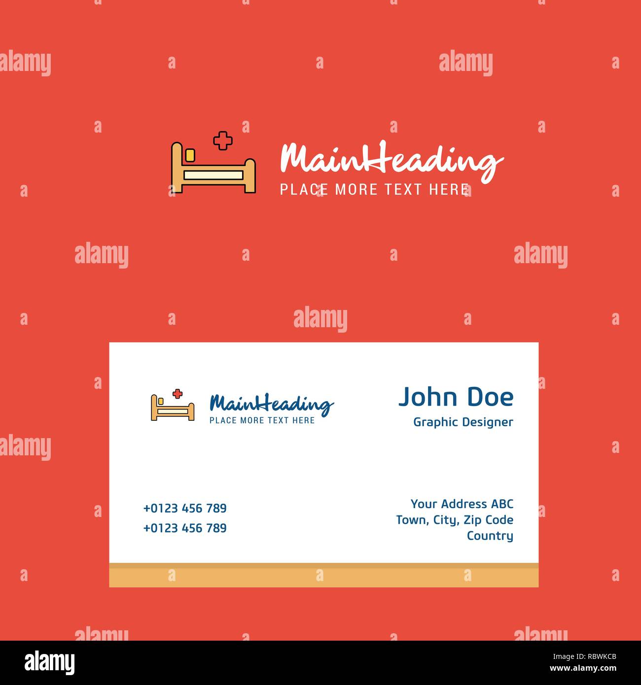Hospital bed logo Design with business card template. Elegant Pertaining To Hospital Id Card Template