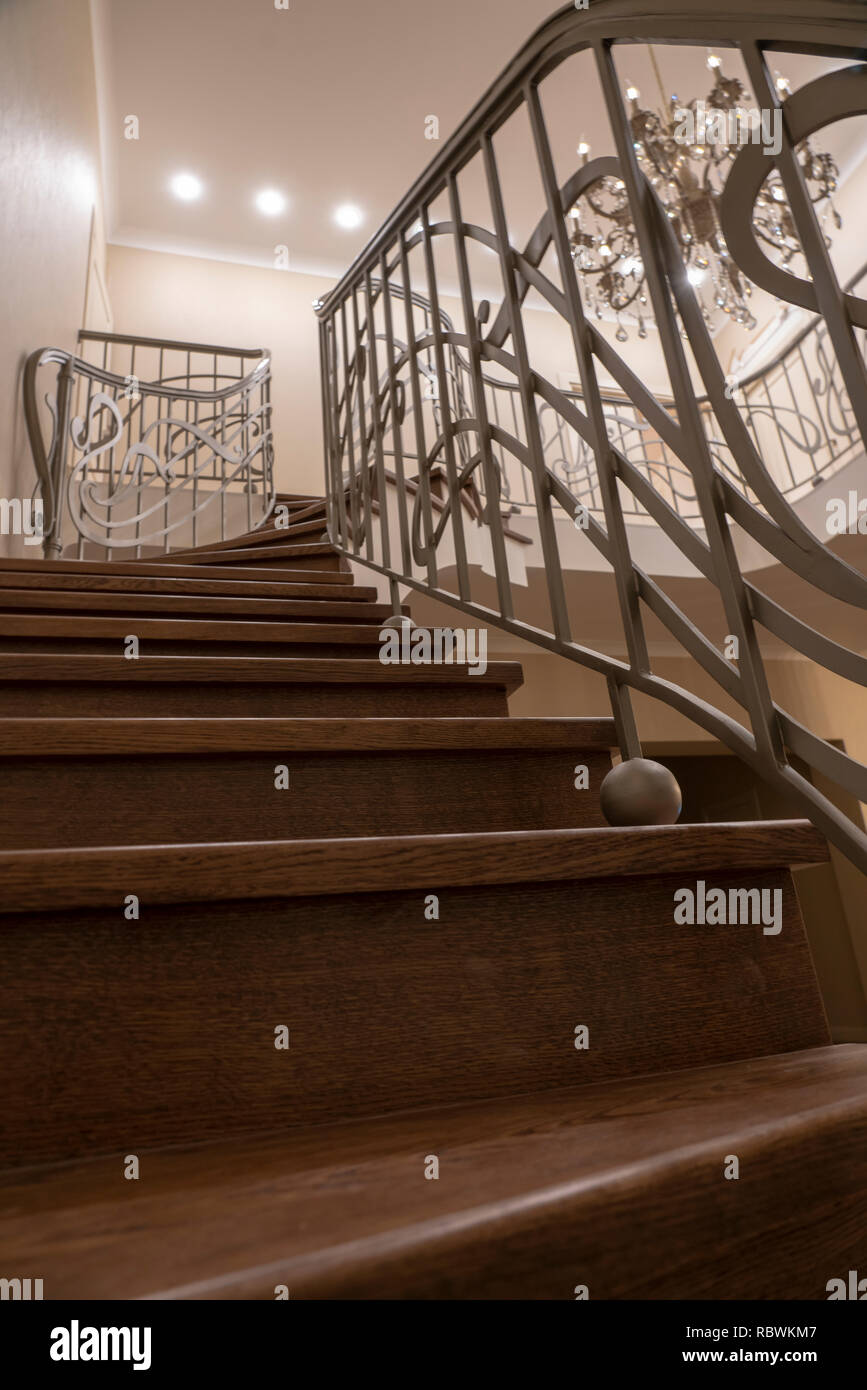 Interior Second Light Stairs Wrought Iron Railings