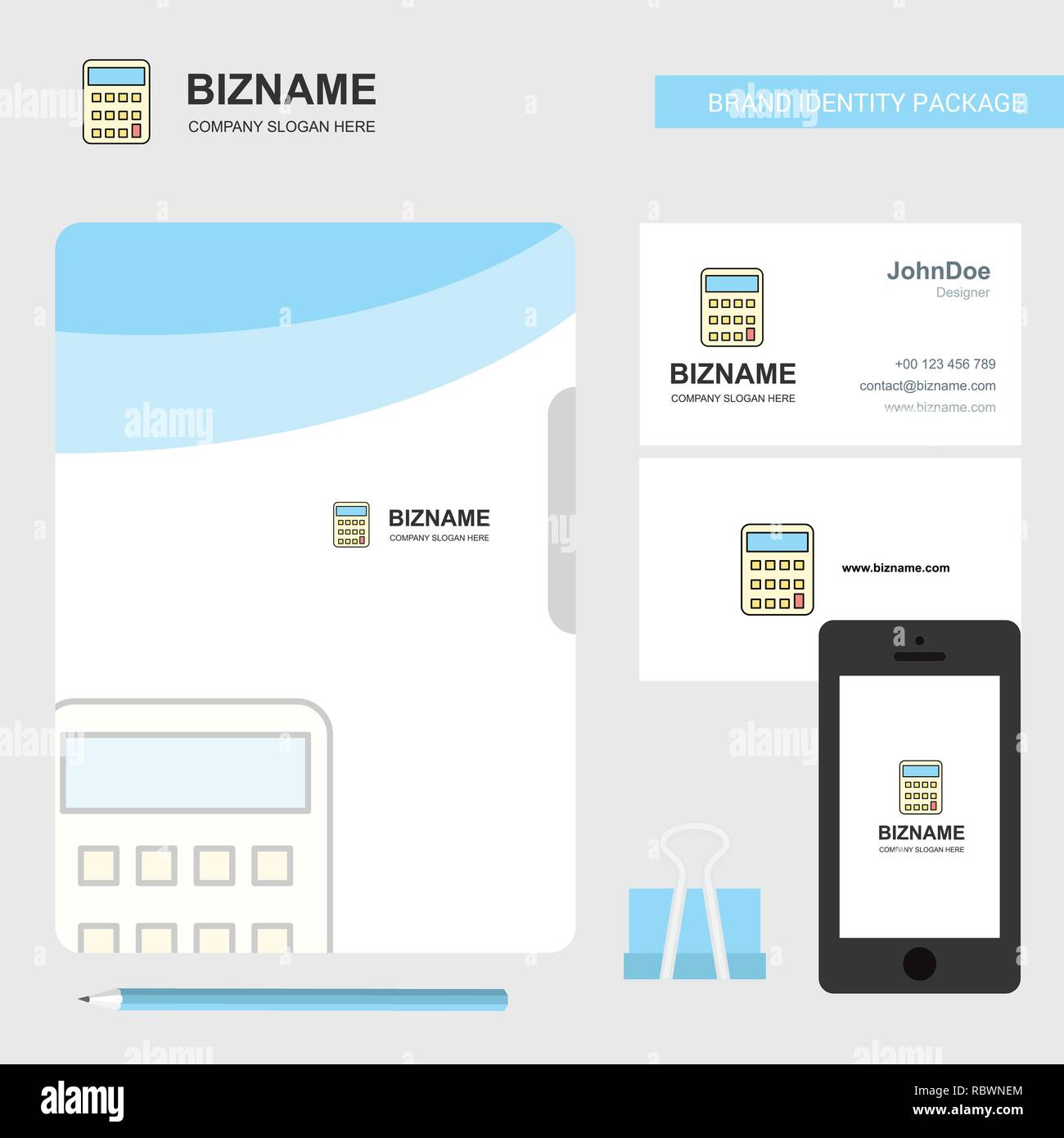 Calculator Business Logo File Cover Visiting Card And Mobile App