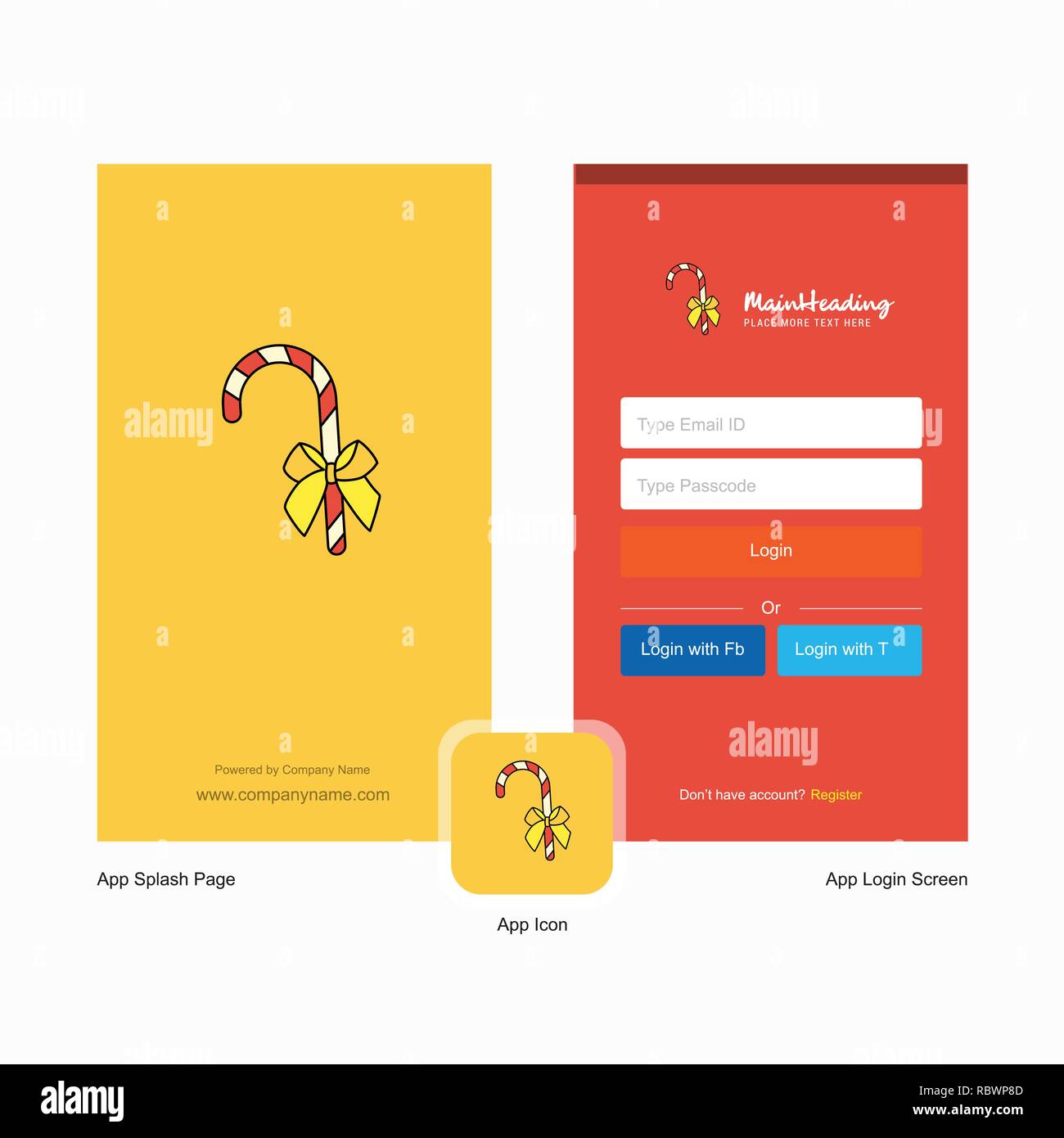 Company Christmas Candy Splash Screen And Login Page Design With Logo Template Mobile Online Business Template Stock Vector Image Art Alamy