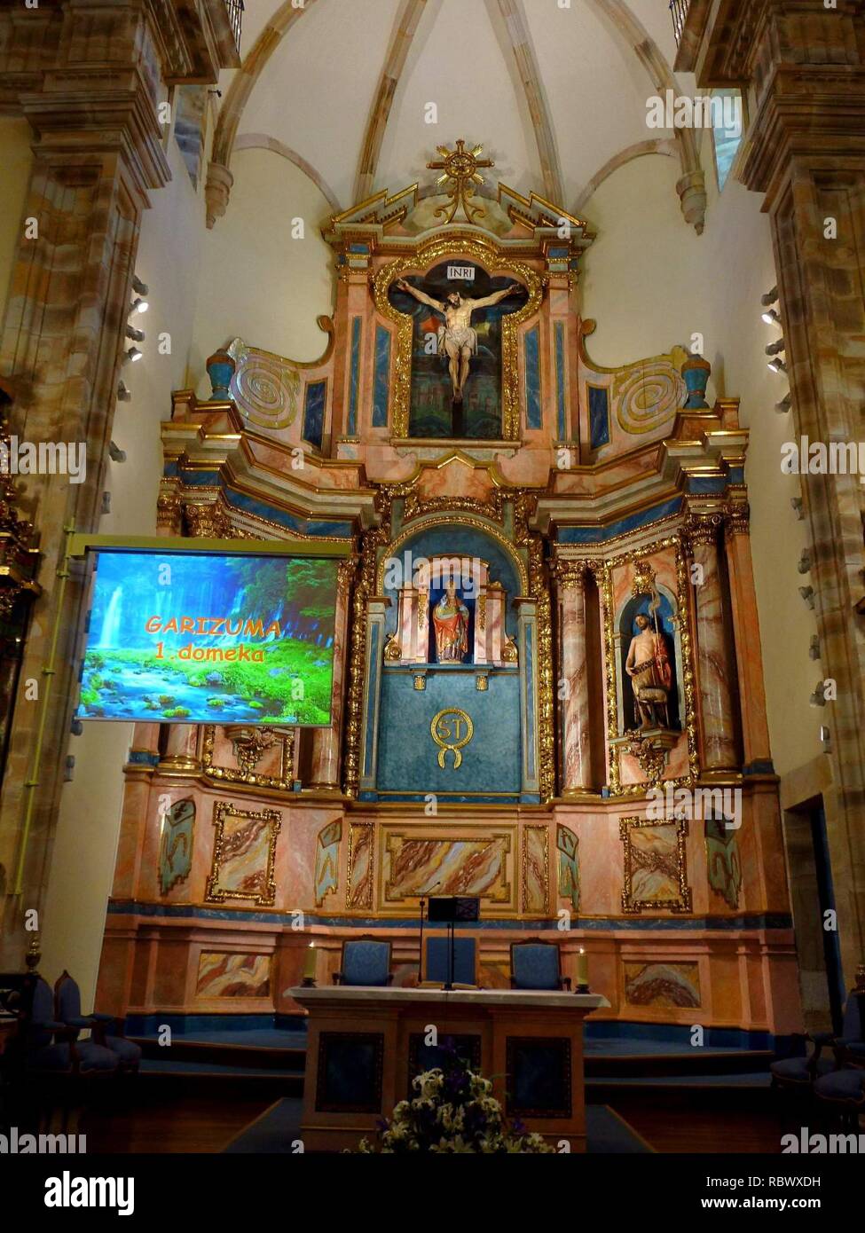 Abadiño Iglesia de San Torcuato Mártir (San Trokaz) 25 Stock Photo