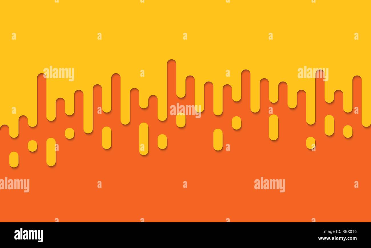 Orange background with rounded lines in flat design. Vector illustration. Abstract geometric background Stock Vector