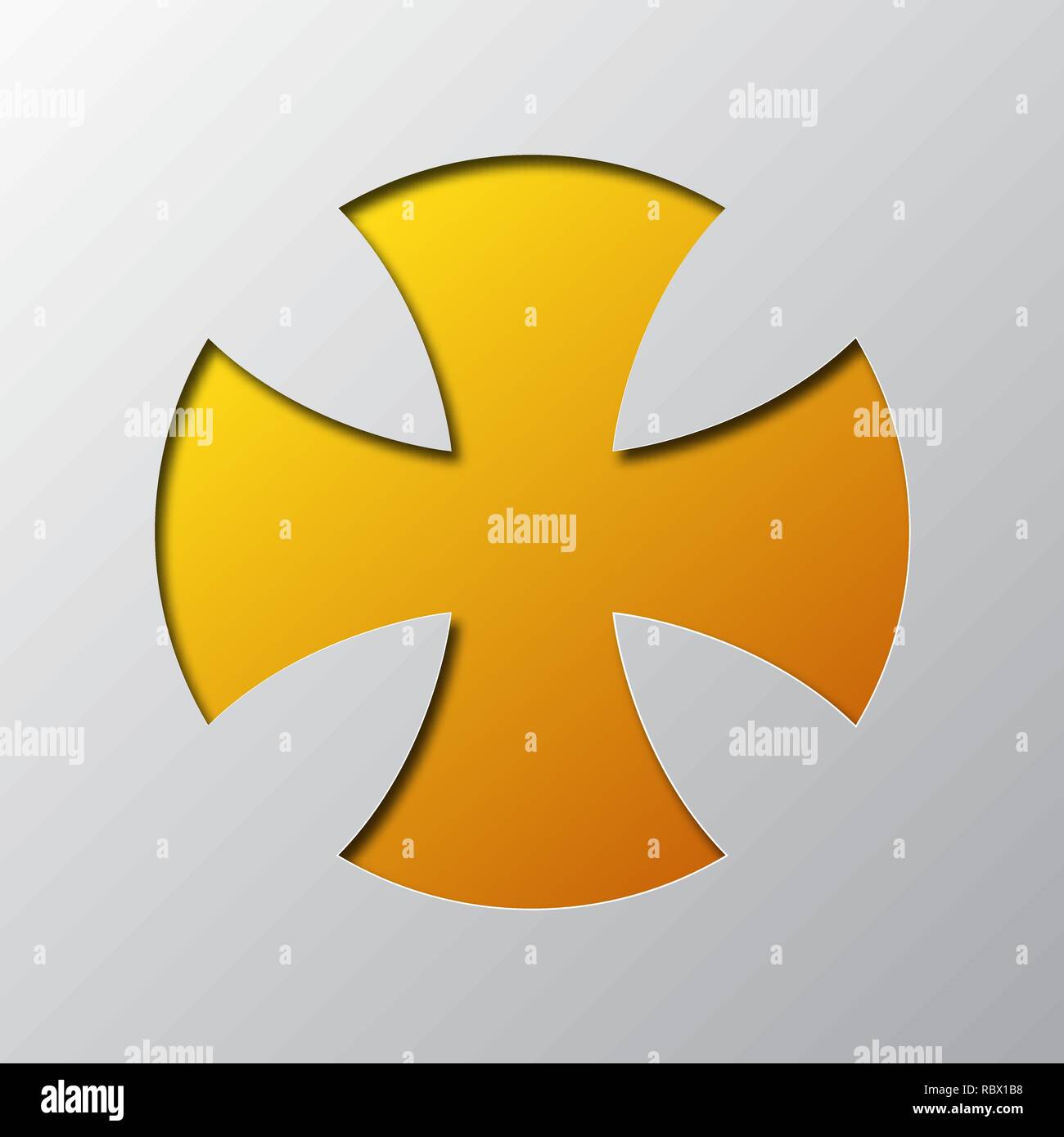 The Choppers cross icon carved from paper. Vector illustration. Paper ...