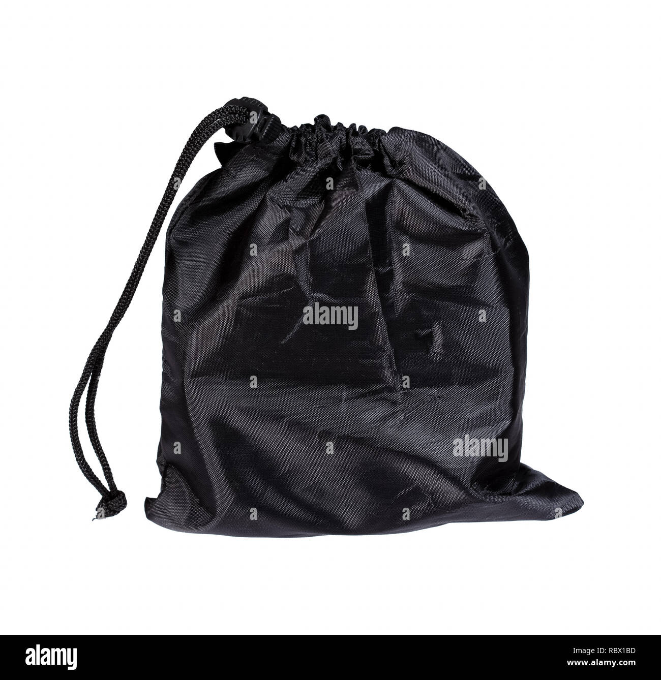 Drawstring pack template classic black isolated on white with clipping ...