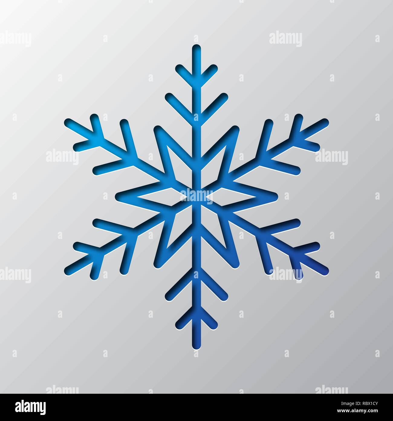 Paper art of the blue snowflake isolated. Vector illustration ...