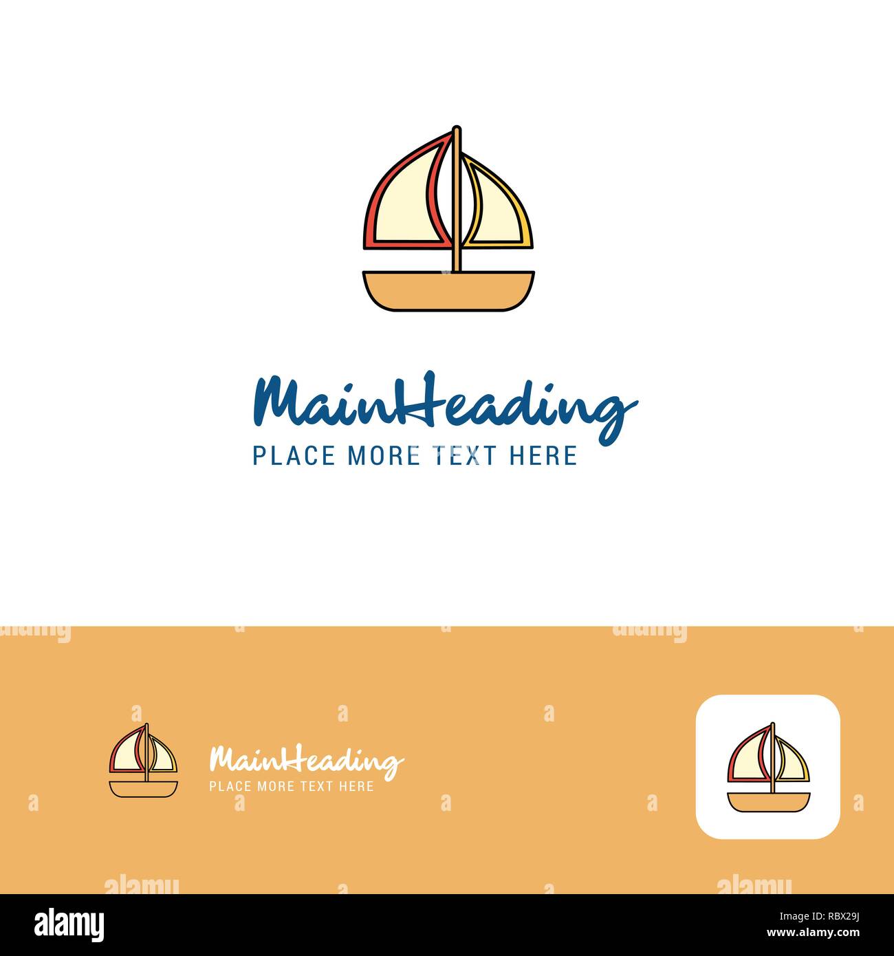 Creative Boat Logo Design Flat Color Logo Place For Tagline Vector Illustration Stock Vector Image Art Alamy