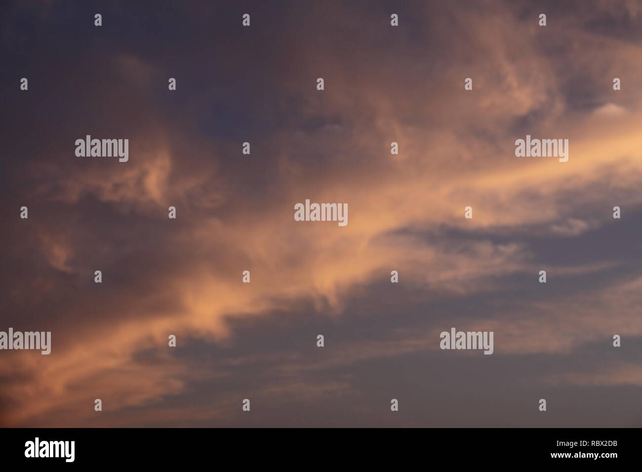 Low-Level Stratocumulus Evening Cloud Cover Stock Photo