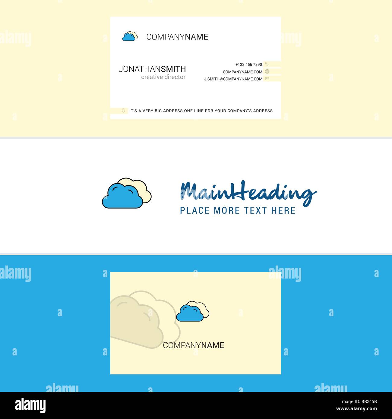 Beautiful Clouds Logo and business card. vertical Design Vector Stock ...