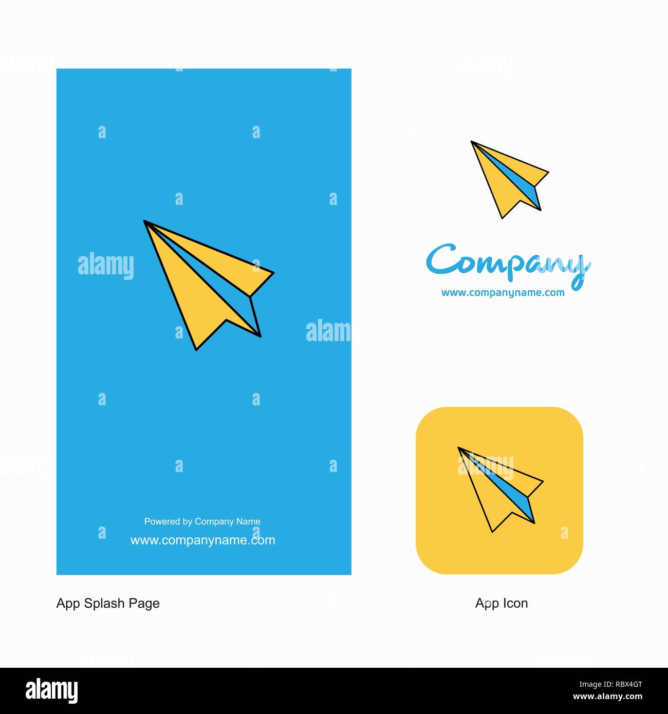 Paper plane Company Logo App Icon and Splash Page Design. Creative Business  App Design Elements Stock Vector Image & Art - Alamy
