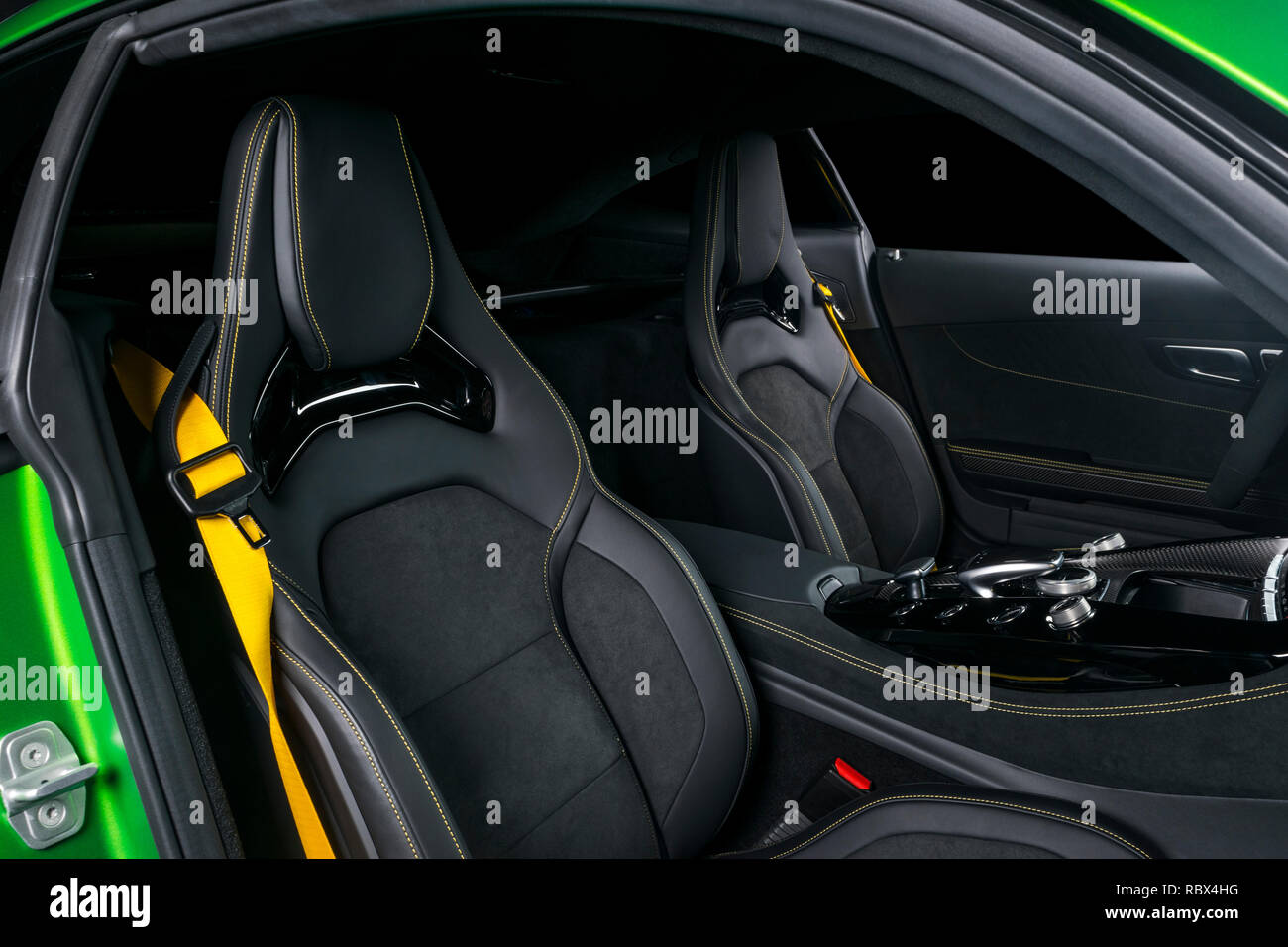 Modern Luxury Sport Car Inside Interior Of Prestige Car Leather