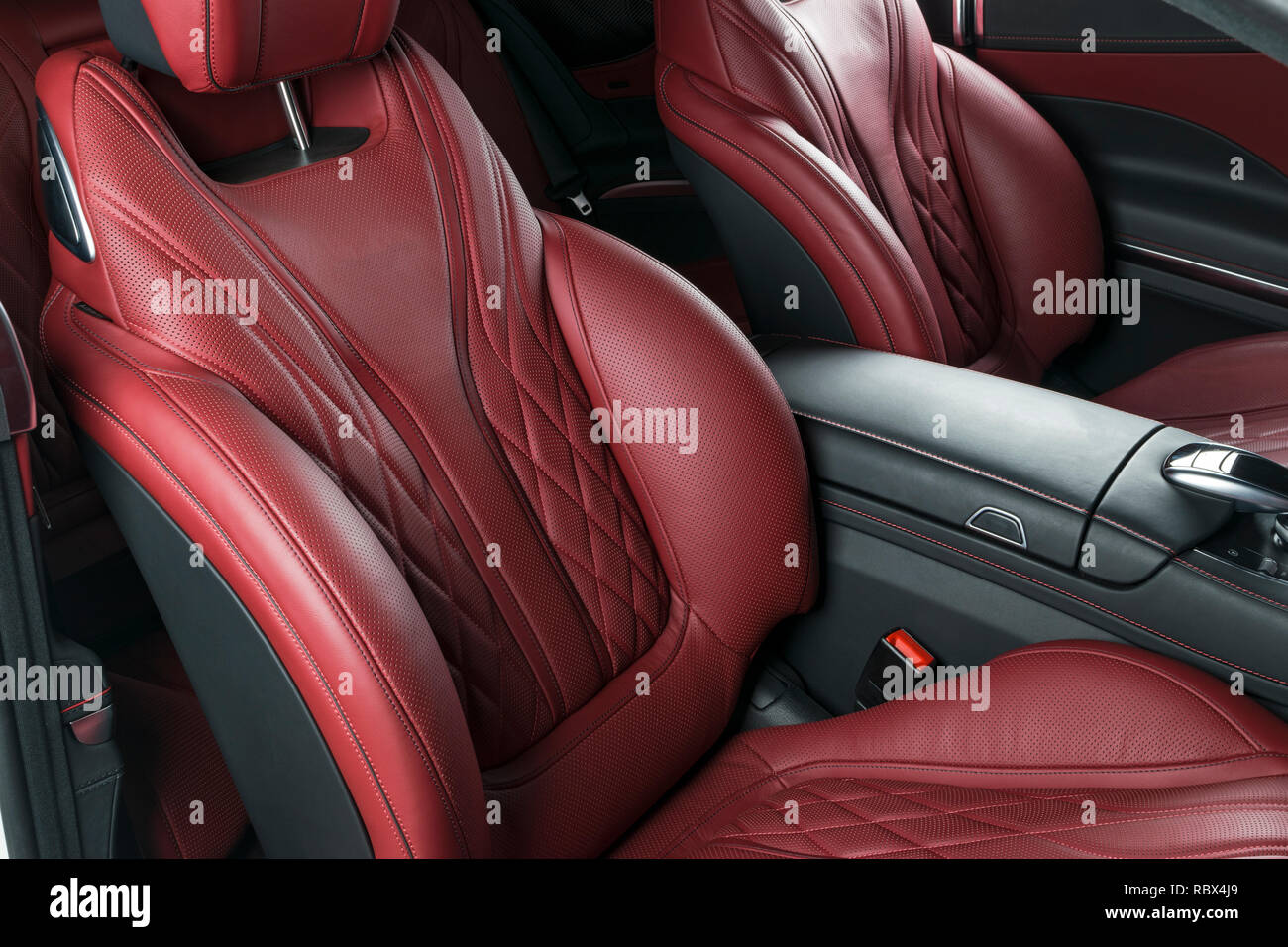 Modern Luxury car inside. Interior of prestige modern car. Comfortable