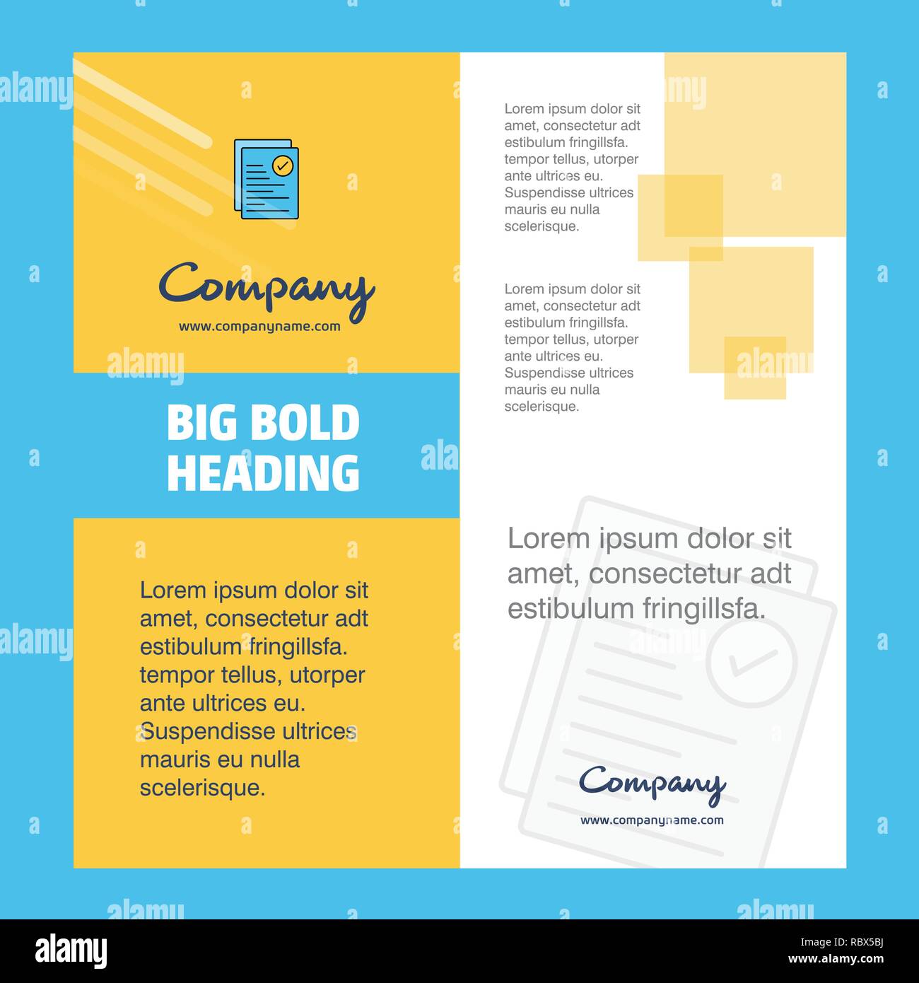 Text document Company Brochure Title Page Design. Company profile