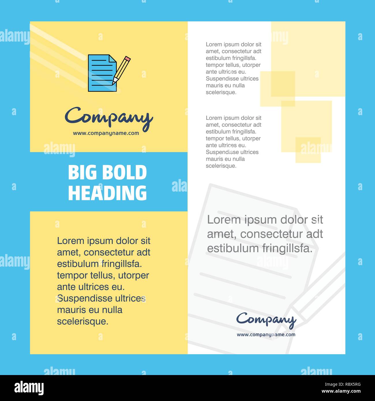 Write document Company Brochure Title Page Design. Company profile