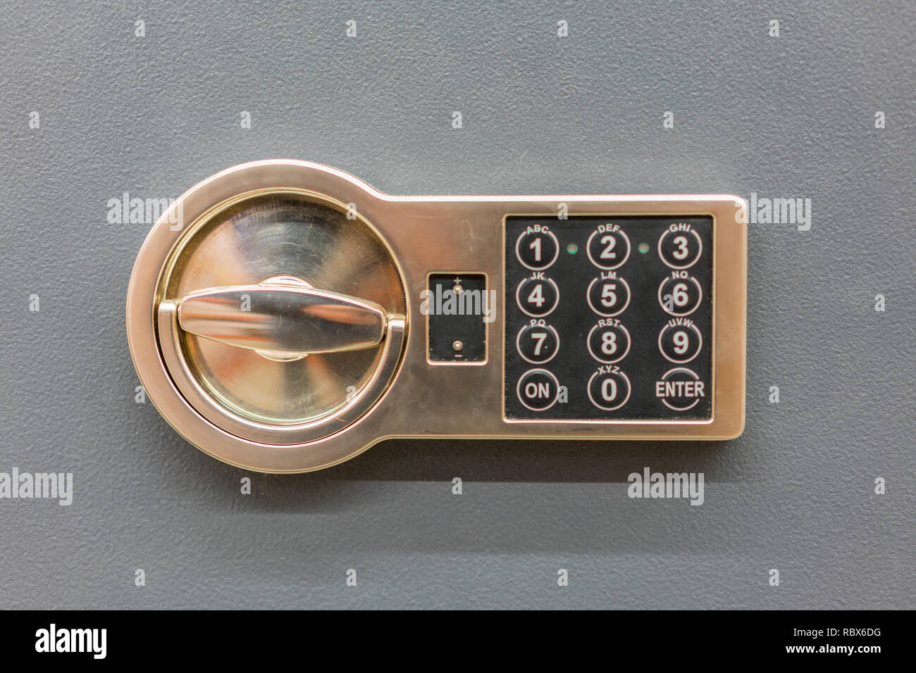 Safe lock code Password Pad number Protection Safety box bank. safe code lock Stock Photo