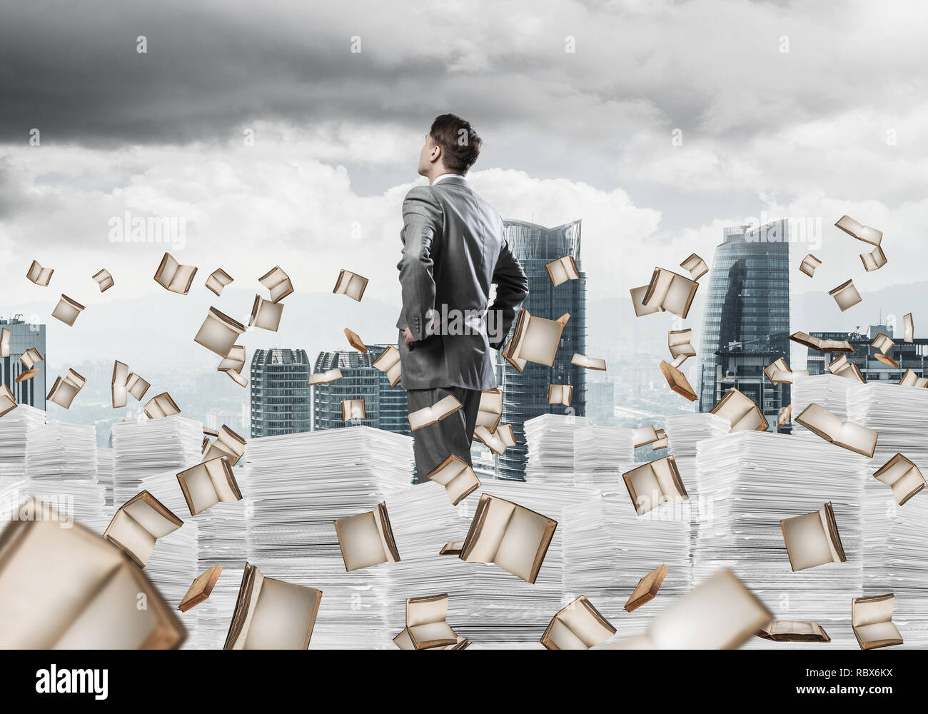 Study hard to become successful businessman. Stock Photo