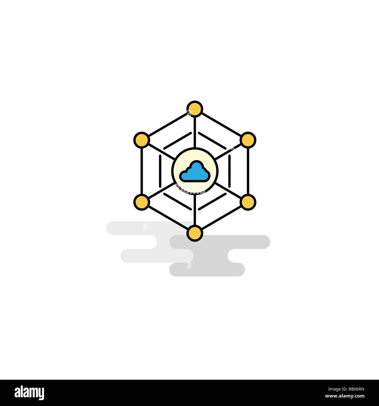 Flat Cloud network Icon. Vector Stock Vector Image & Art - Alamy