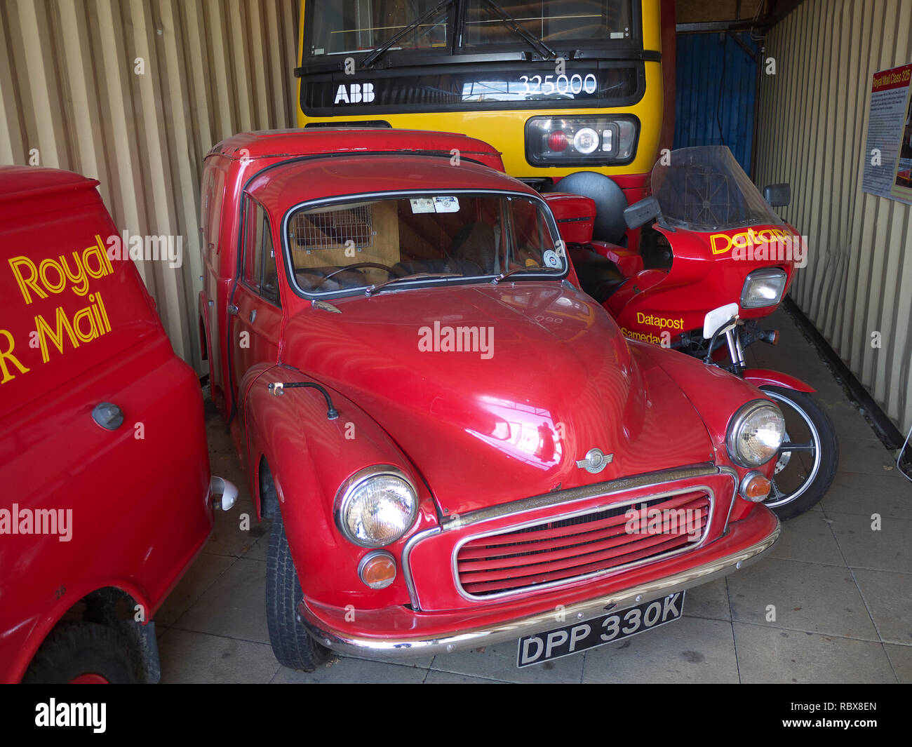 Vintage Royal mail delivery vehicles on display at the Nene Valley