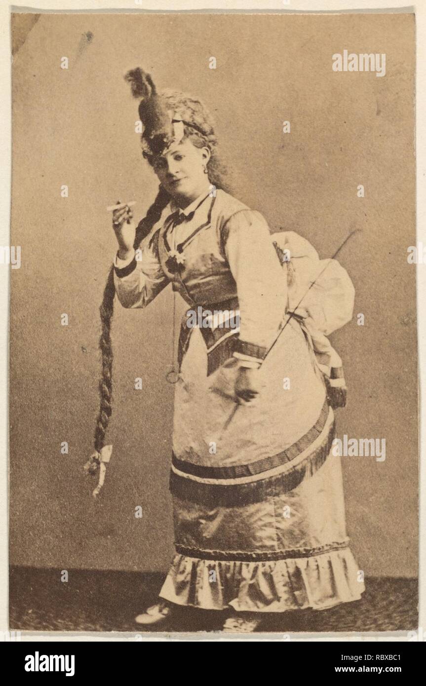 709381 Actress with knee-length braid, from the Actresses series (N668) Stock Photo