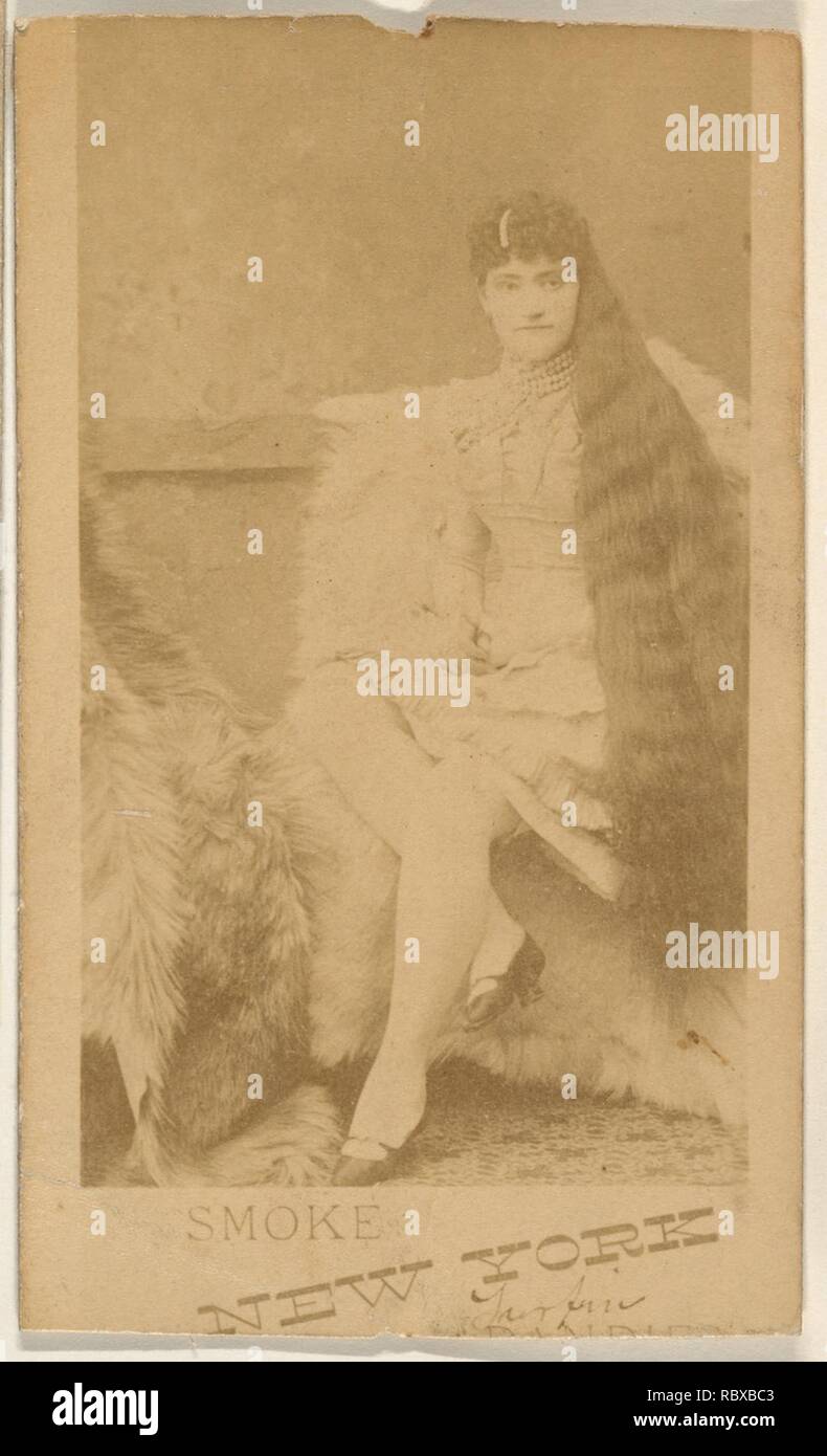 709467 Actress with knee-length hair, from the series Actresses (N674), promoting New York Dandies Stock Photo
