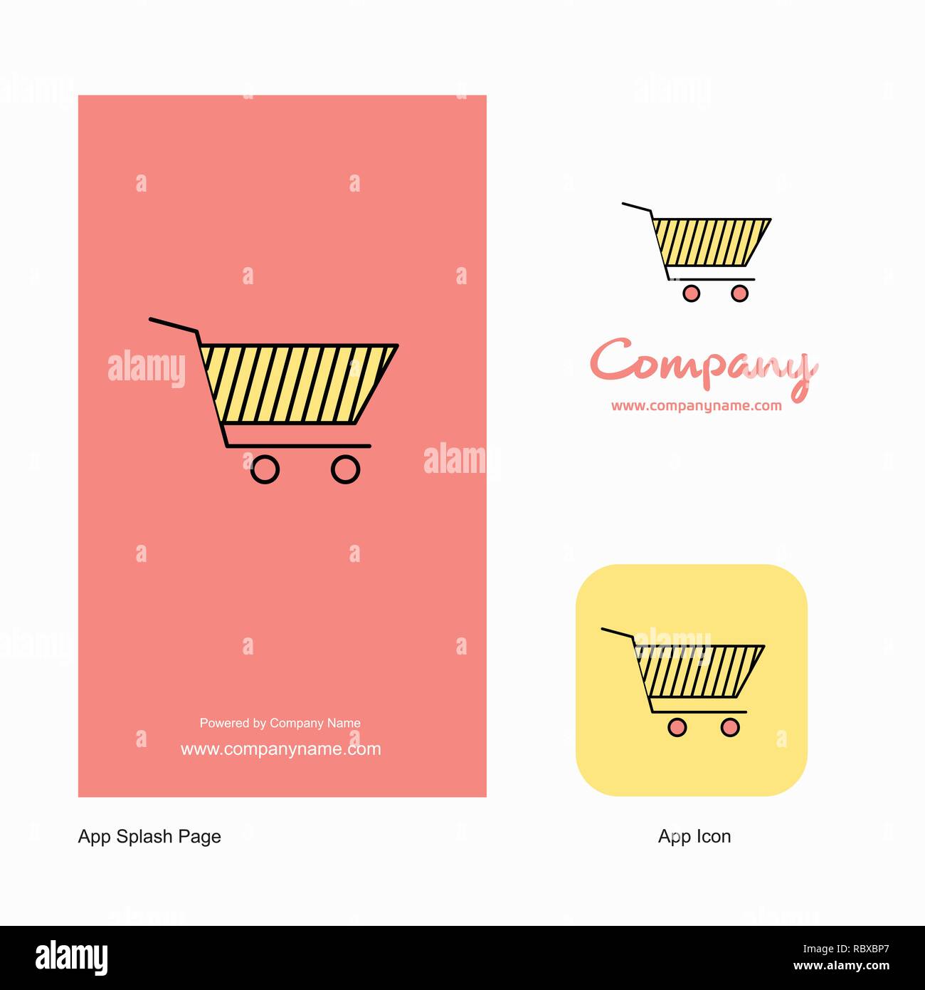 Cart Company Logo App Icon and Splash Page Design. Creative Business