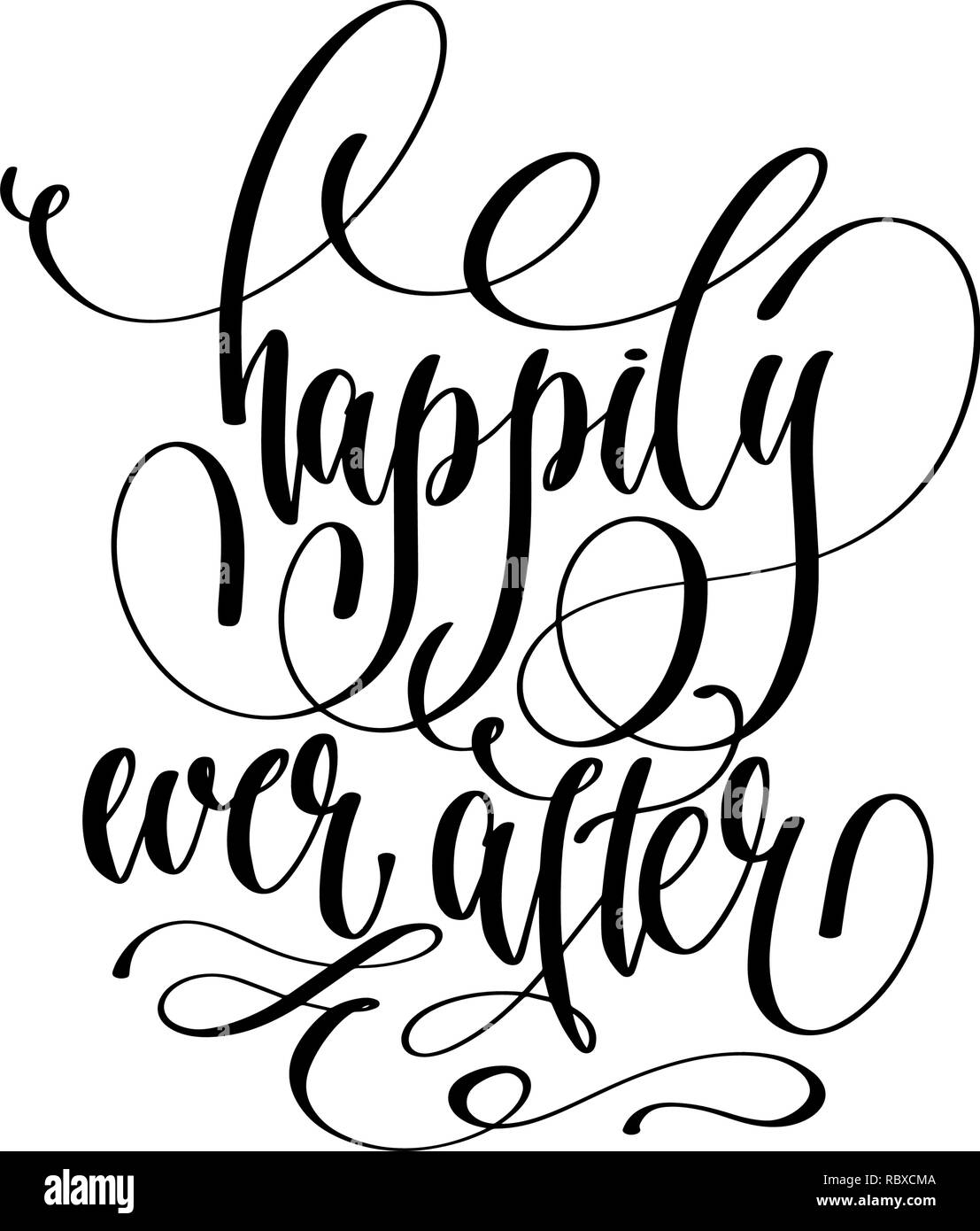 happily ever after - hand lettering  Stock Vector