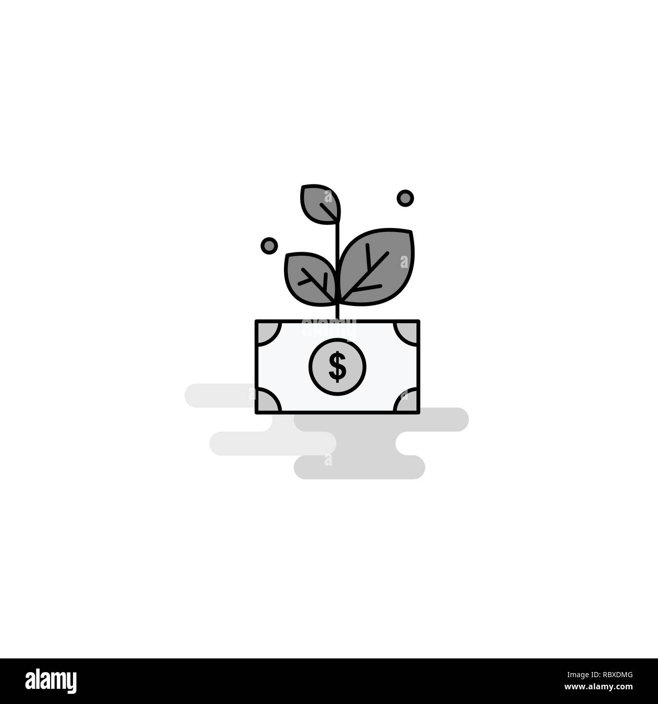 Money plant  Web Icon. Flat Line Filled Gray Icon Vector Stock Vector