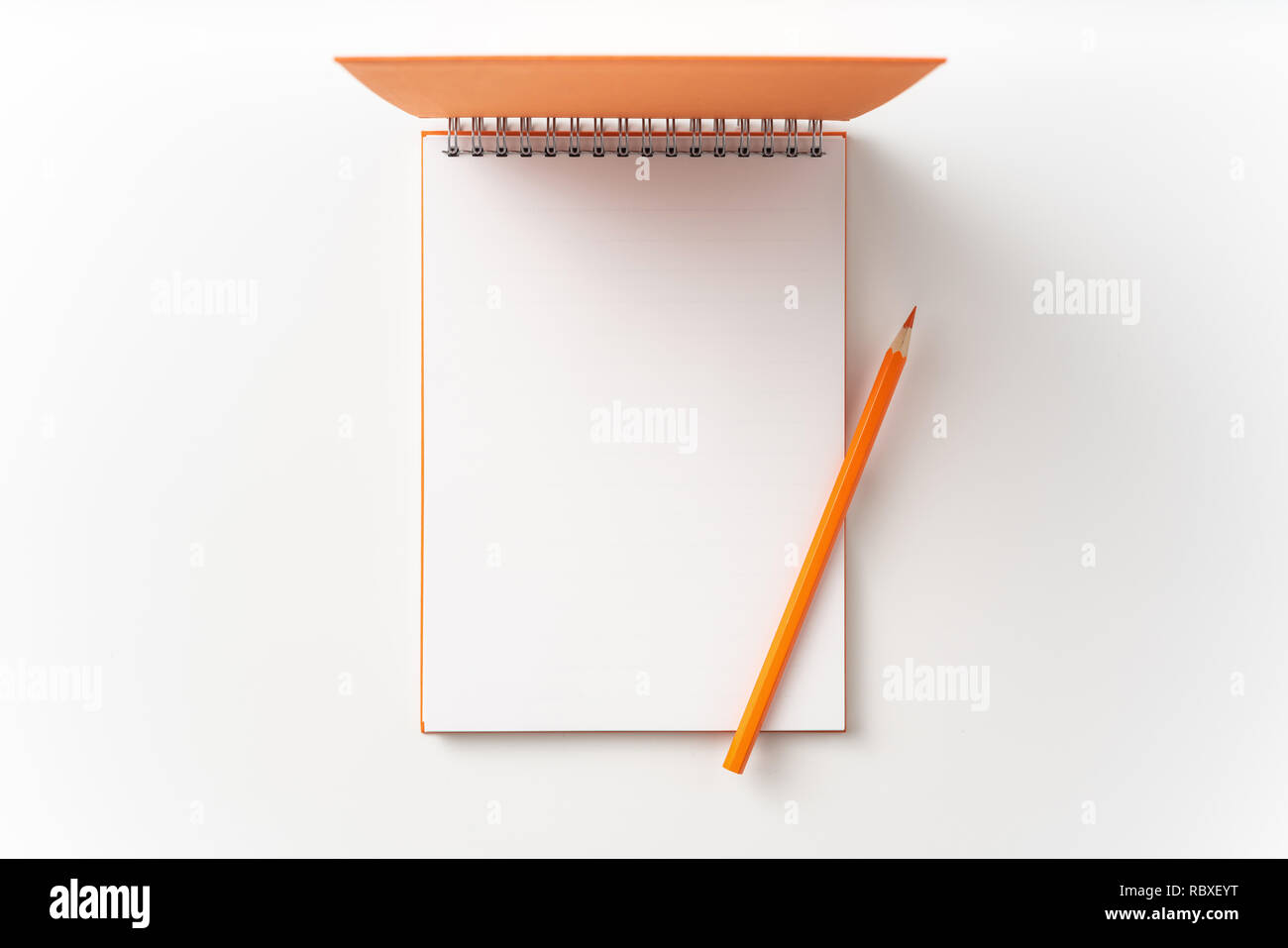 Flat lay of open blank empty spiral sketchbook notebook textbook with ring  binder. Art, drawing, creativity, education, paper, advertisement, memory  Stock Photo - Alamy