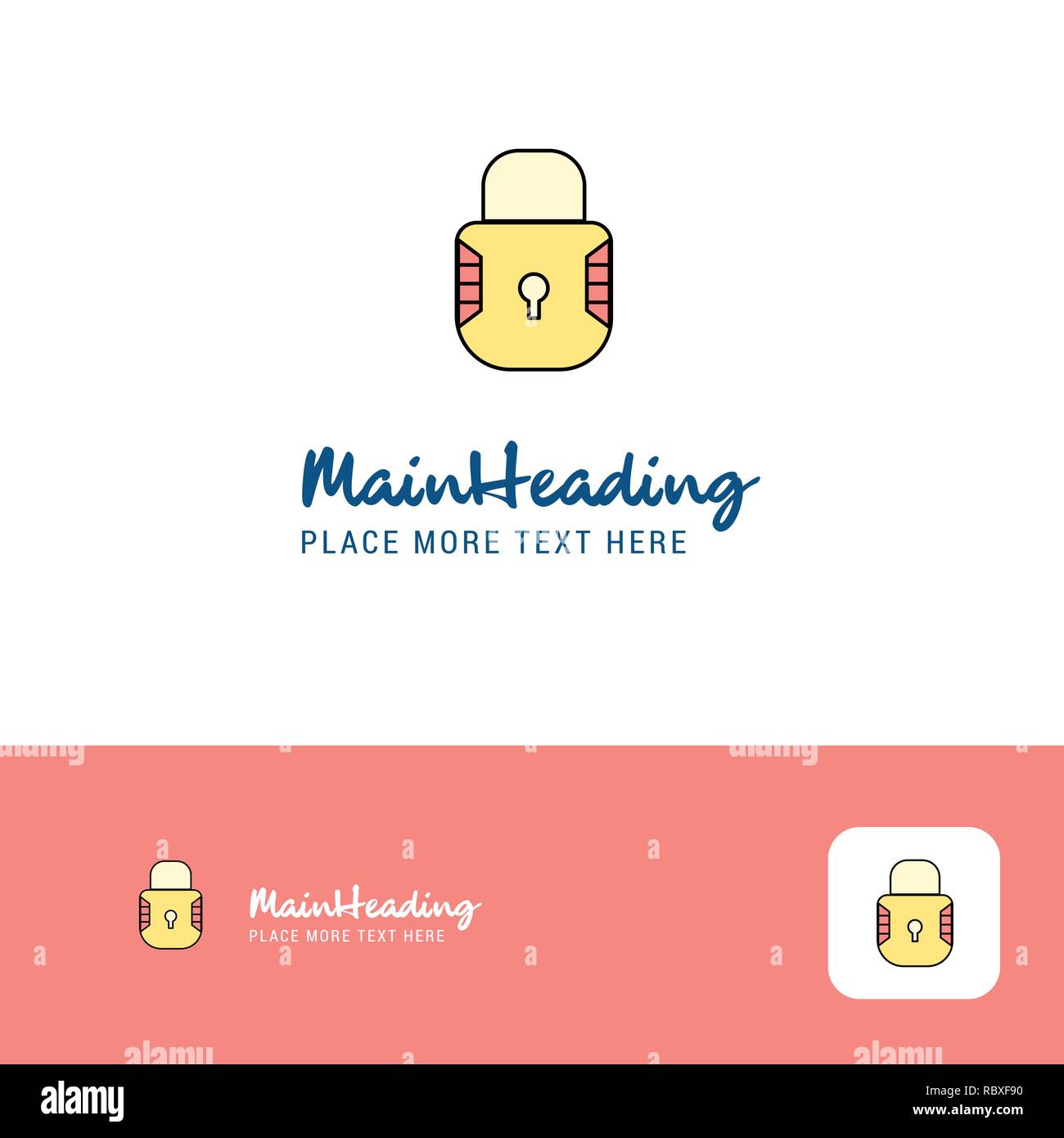 Creative Locked Logo Design Flat Color Logo Place For Tagline