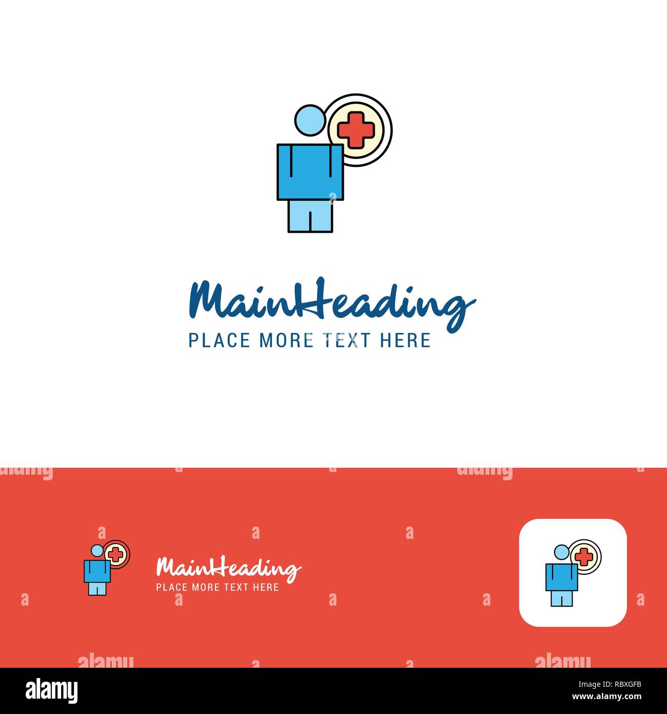 Creative Medical doctor Logo Design. Flat color Logo place for Tagline