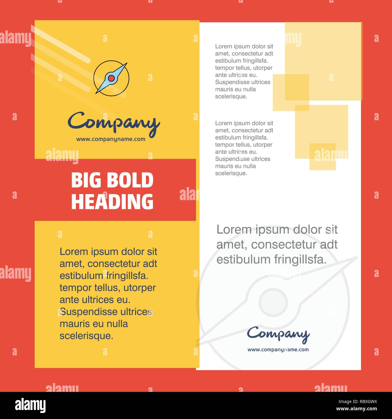 Compass Company Brochure Title Page Design. Company profile, annual report, presentations