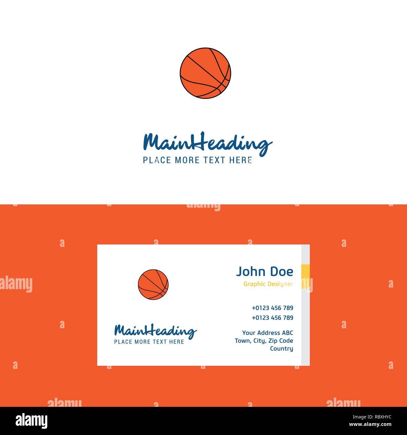 basketball tournament, business card design template, Visiting for your company, Modern Creative and Clean identity Card Vector Stock Vector Image & Art - Alamy