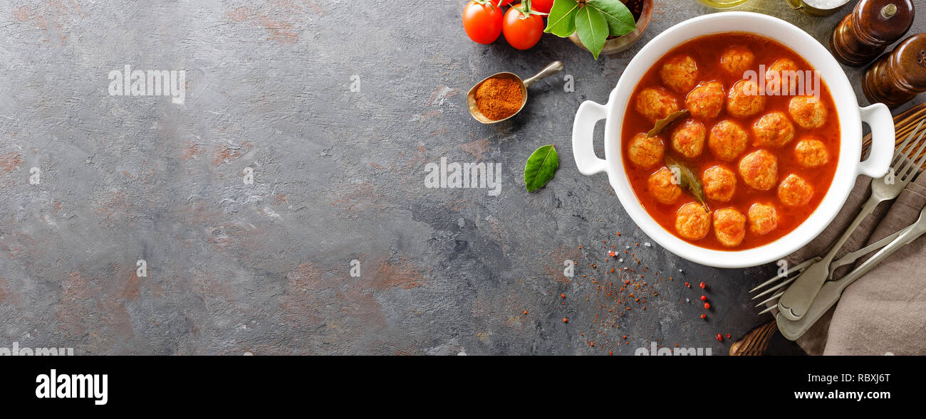 Meatballs in tomato sauce Stock Photo
