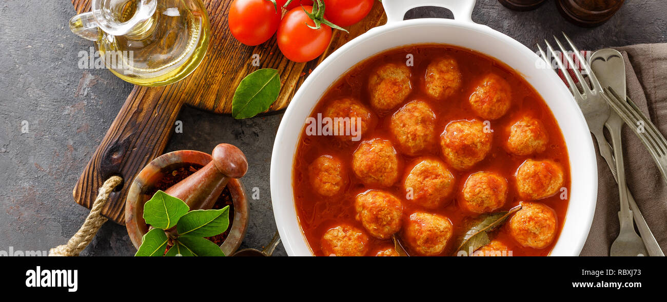 Meatballs in tomato sauce Stock Photo