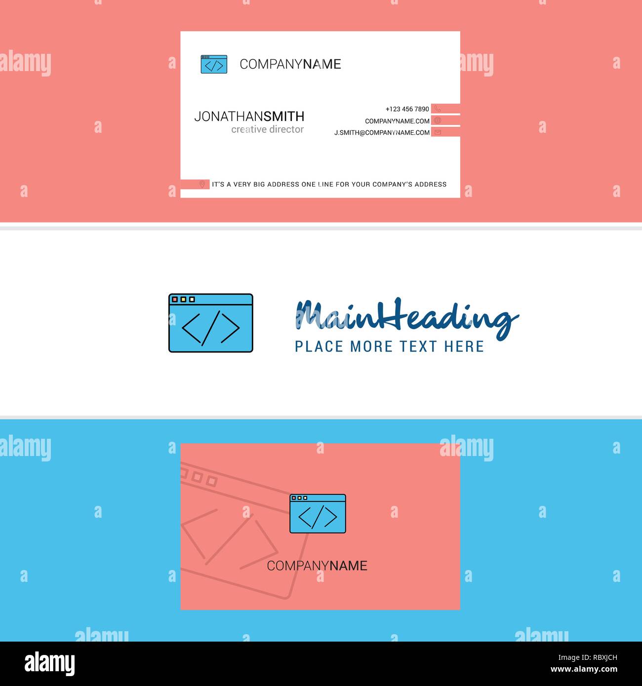 Beautiful Code Logo and business card. vertical Design Vector Stock ...