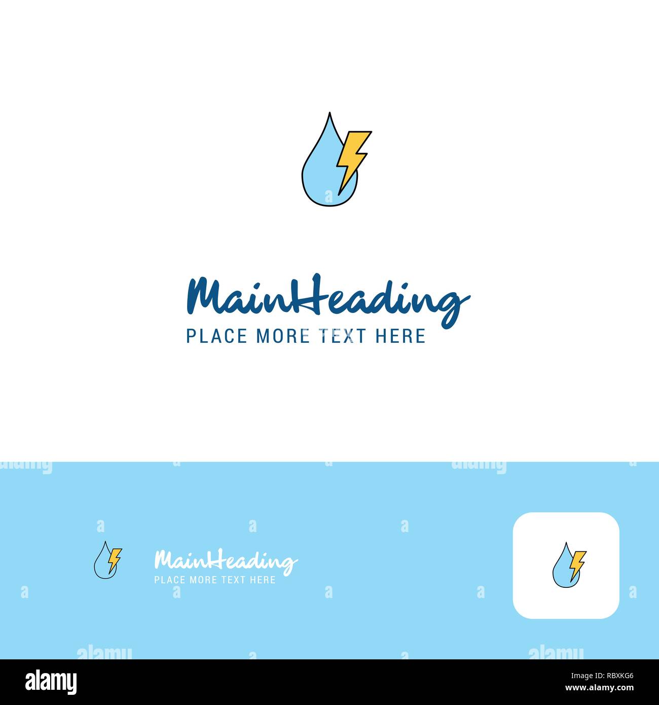Creative Water Drop With Current Logo Design Flat Color Logo
