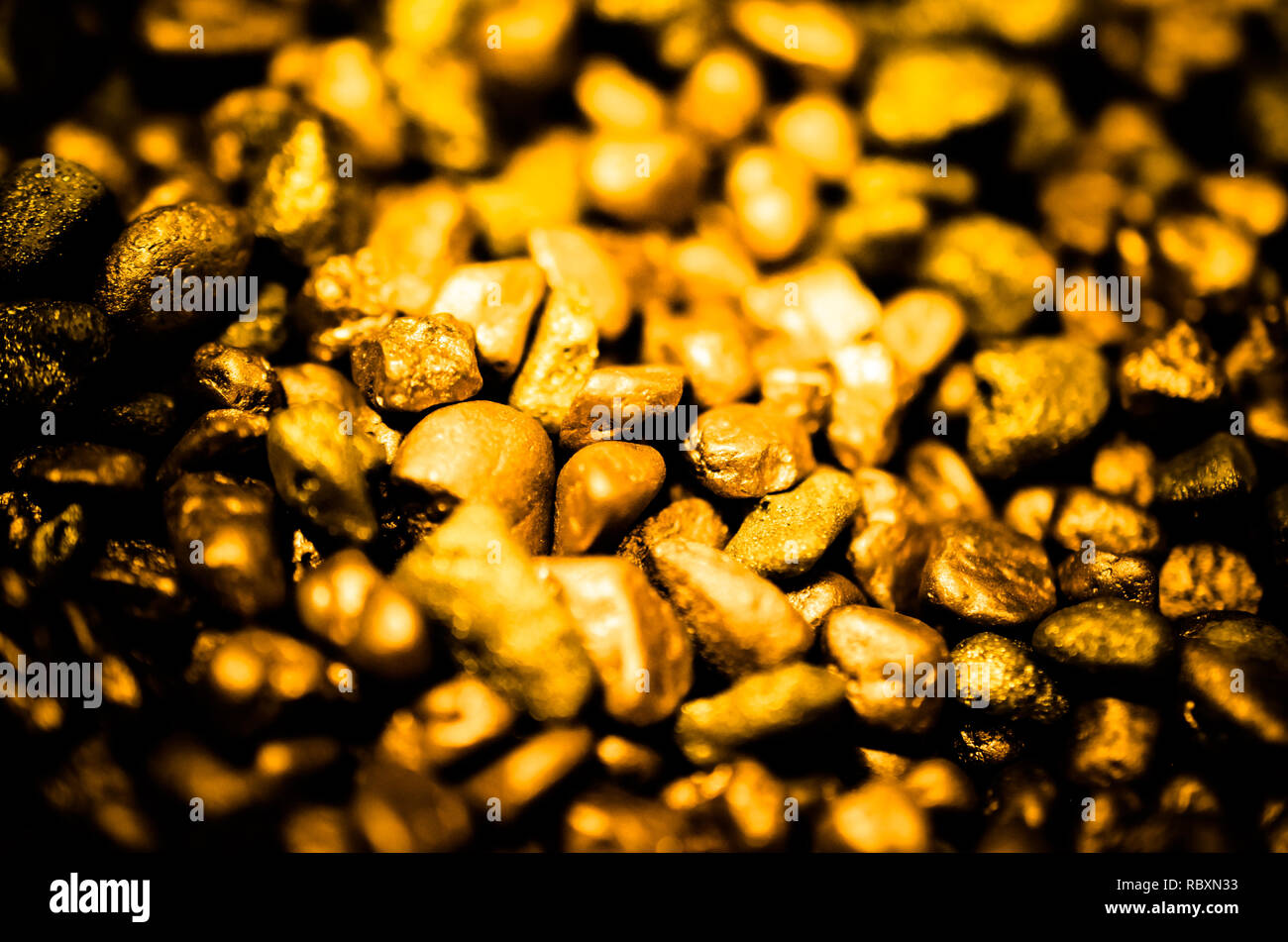 Golden nuggets closeup Stock Photo Alamy