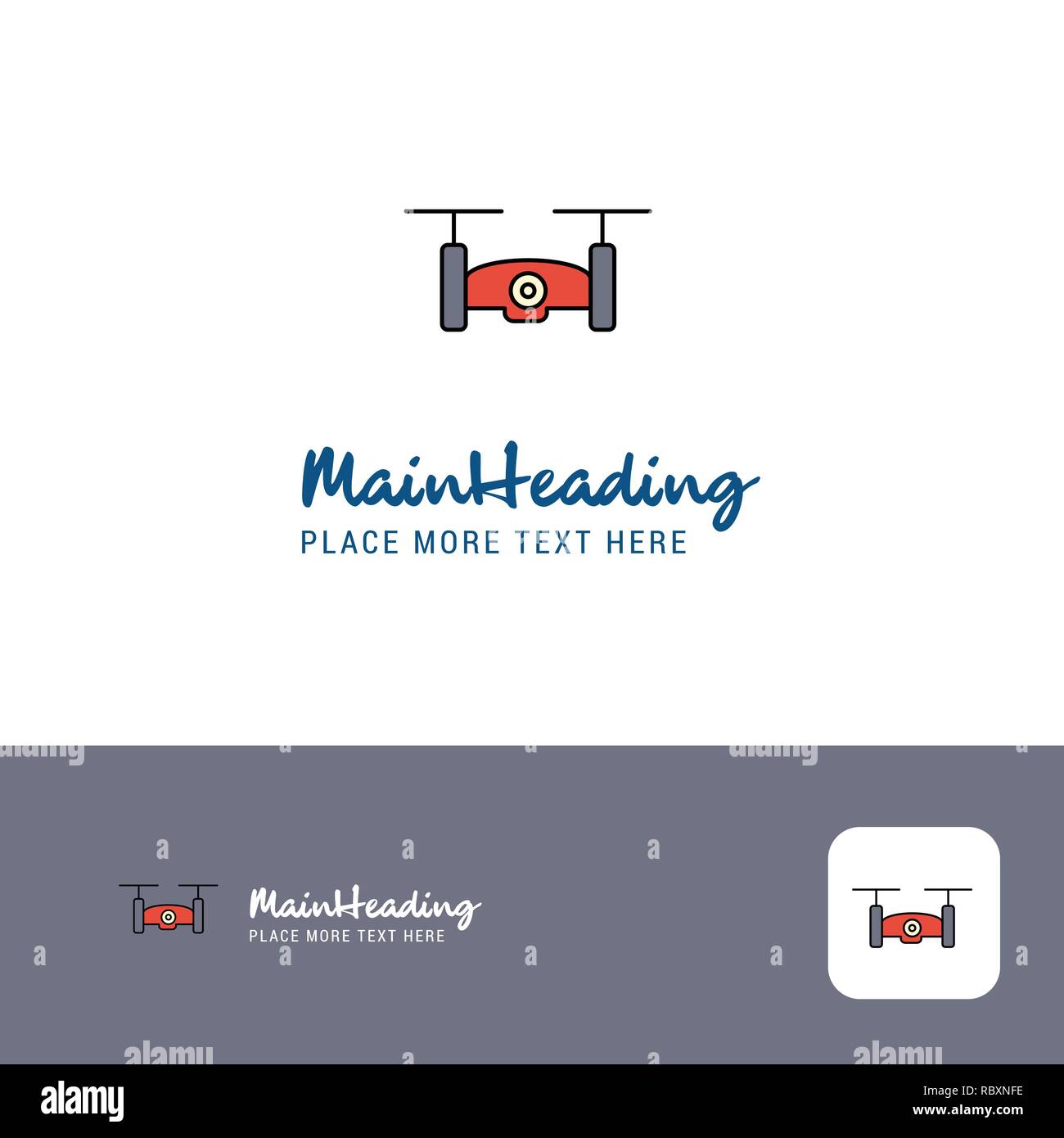 Creative Drone camera Logo Design. Flat color Logo place for Tagline