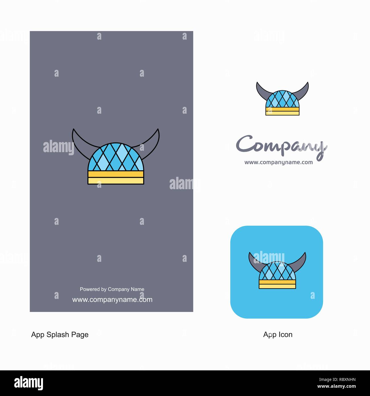 Helmet Company Logo App Icon and Splash Page Design. Creative Business