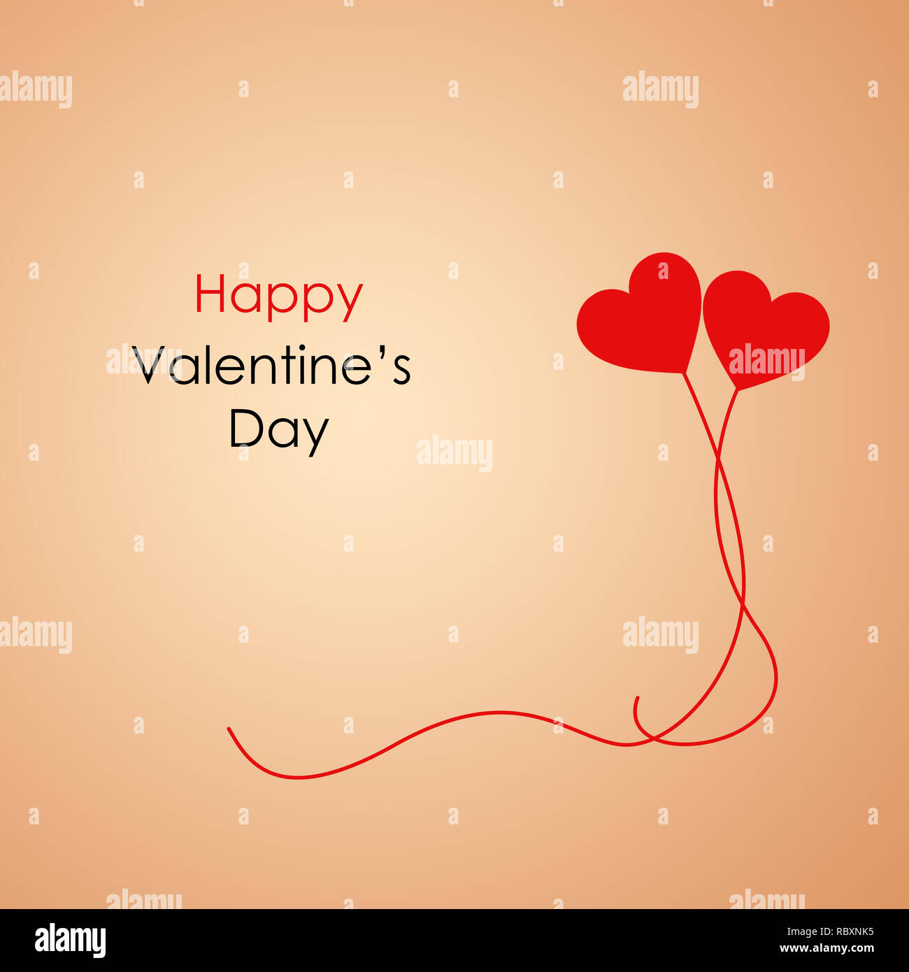 Two Hearts Banner for Happy Valentine's Day with Text Message and two ...